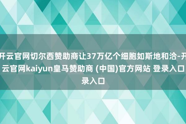开云官网切尔西赞助商让37万亿个细胞如斯地和洽-开云官网kaiyun皇马赞助商 (中国)官方网站 登录入口