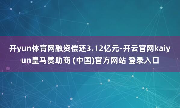 开yun体育网融资偿还3.12亿元-开云官网kaiyun皇马赞助商 (中国)官方网站 登录入口