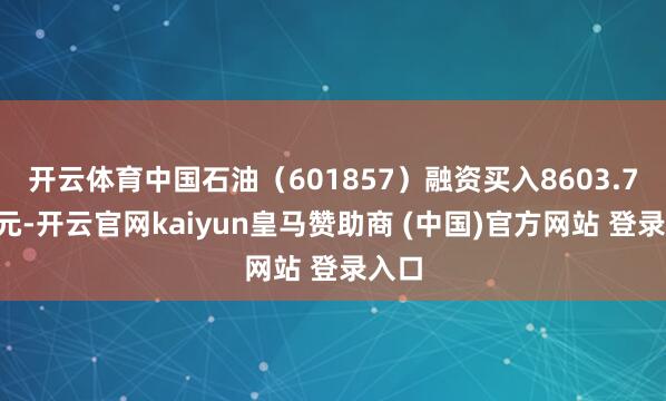 开云体育中国石油（601857）融资买入8603.72万元-开云官网kaiyun皇马赞助商 (中国)官方网站 登录入口