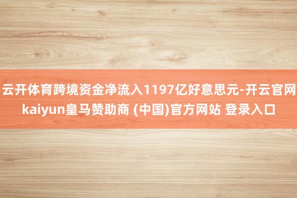 云开体育跨境资金净流入1197亿好意思元-开云官网kaiyun皇马赞助商 (中国)官方网站 登录入口