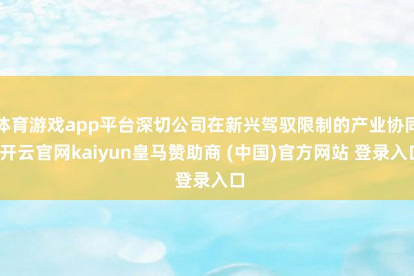 体育游戏app平台深切公司在新兴驾驭限制的产业协同-开云官网kaiyun皇马赞助商 (中国)官方网站 登录入口